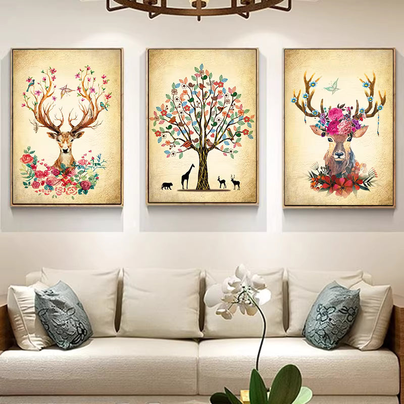 70X150CM - Flower Deer DIY Product 5D Full Diamond DIY Painting NO Frame