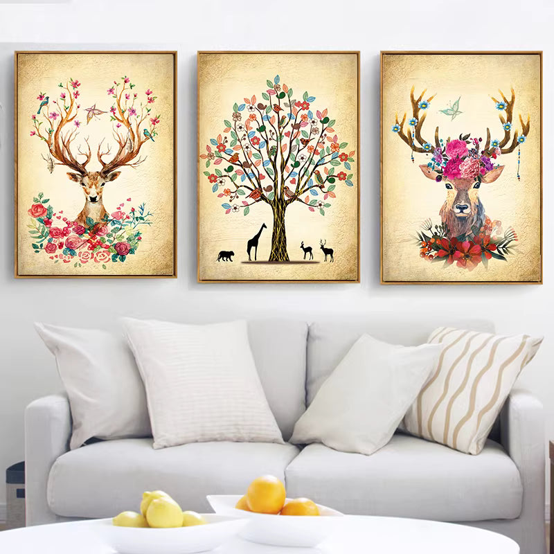 70X150CM - Flower Deer DIY Product 5D Full Diamond DIY Painting NO Frame