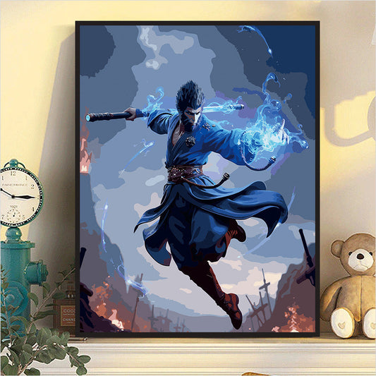 40X50CM Black WuKong DIY Oil Painting By Numbers