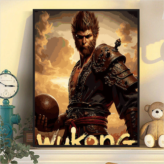 40X50CM Black WuKong DIY Oil Painting By Numbers