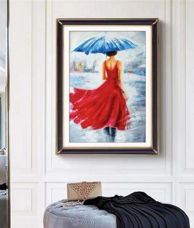 60x80cm Girl with Unbrella 5d diy diamond painting full drill NO FRAME