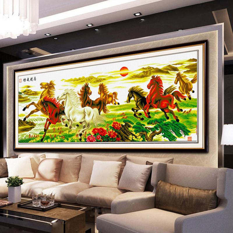 120X50CM-8 horse to success -DIY 5D full Diamond Painting NO FRAME