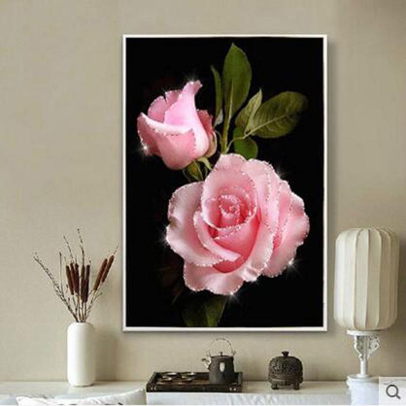 50x80CM-Rose- DIY 5D full Diamond Painting NO FRAME  A8291