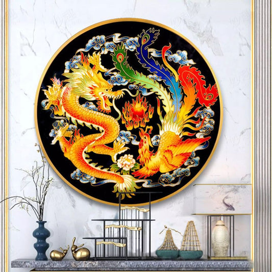 60x60CM Lucky dragon Full Diamond Painting NO Frame Round diamond