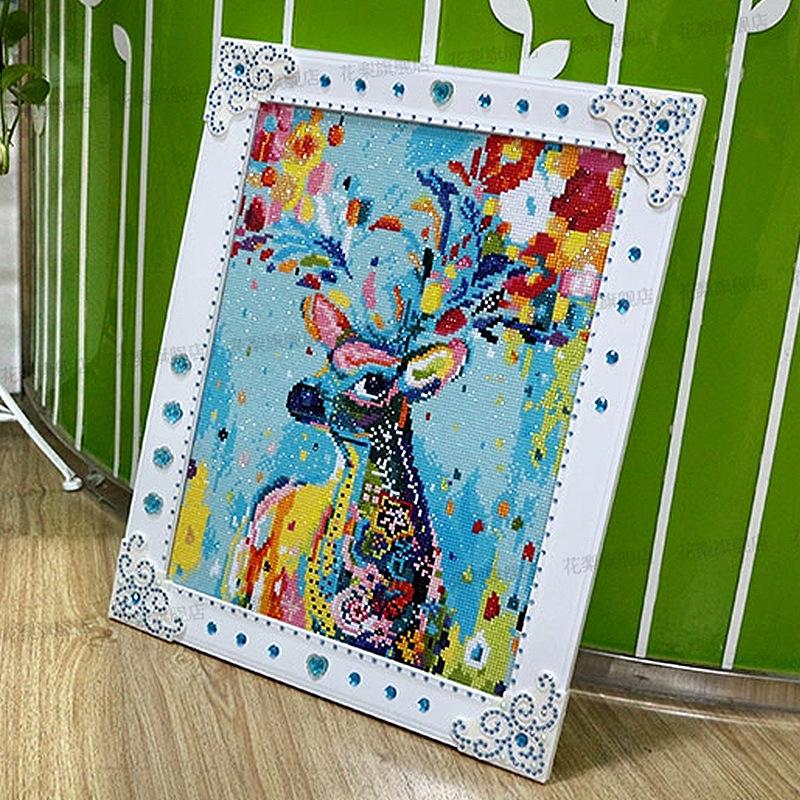 60X75CM-Colorful Deer 5D Full Diamond Painting DIY No Frame