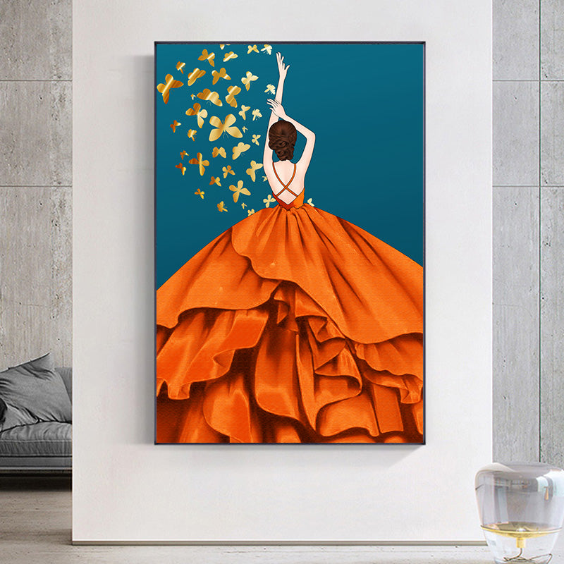 45x75CM-Red dress- DIY 5D full Diamond Painting