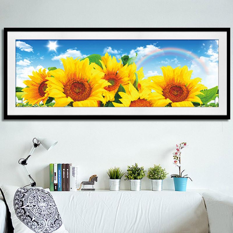 120x40CM-Sunflower- DIY 5D full Diamond Painting NO FRAME A9312