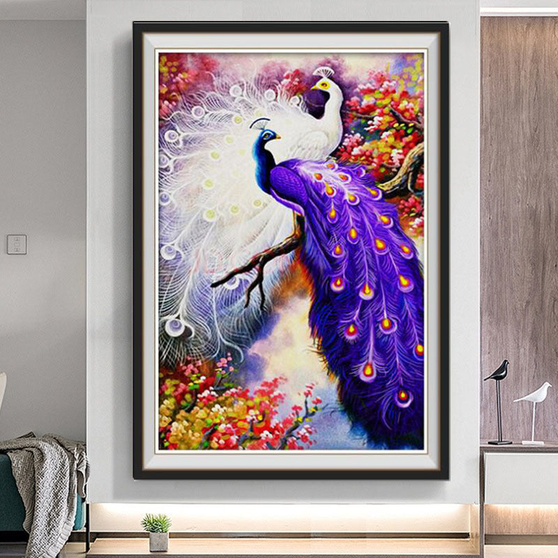 70x80CM-Peacocks- DIY 5D full Diamond Painting NO FRAME （Special beads）