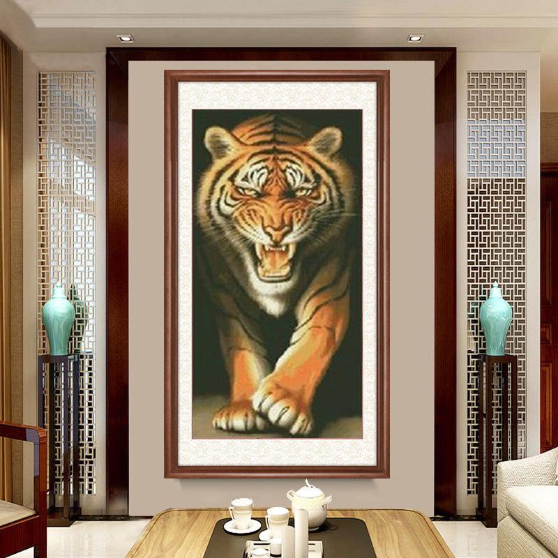 60x100CM-Tiger- لوحة ماسية كاملة خماسية الأبعاد يمكنك صنعها بنفسك A9112