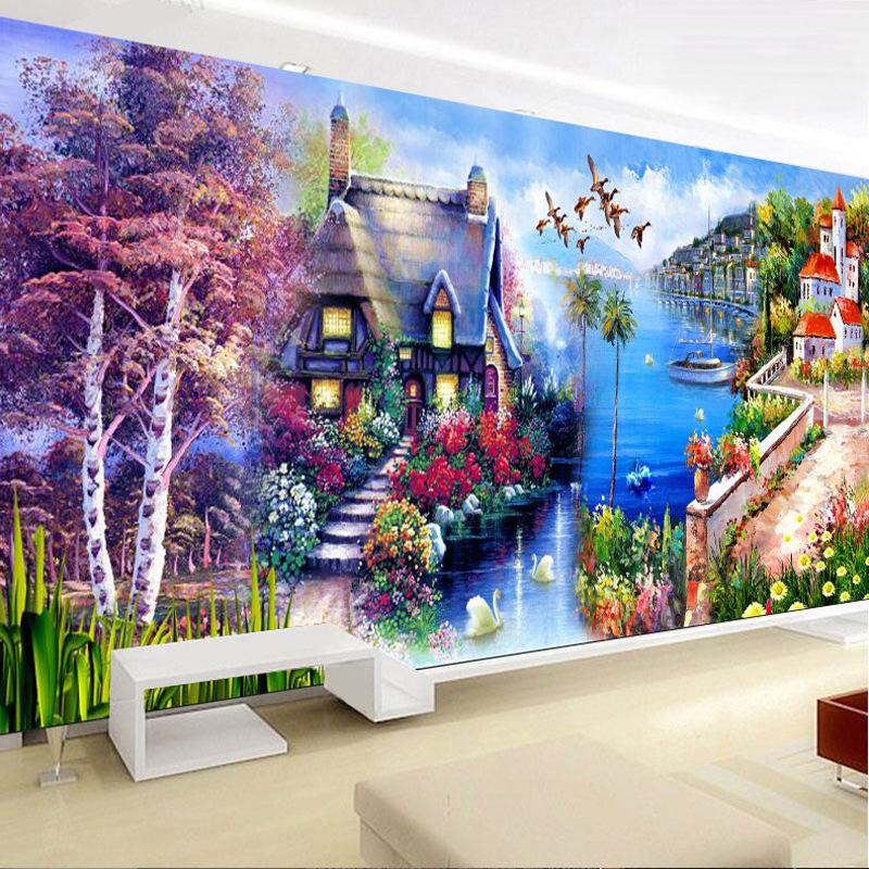 120x50cm Beautiful House 5d diy diamond painting full drill NO FRAME