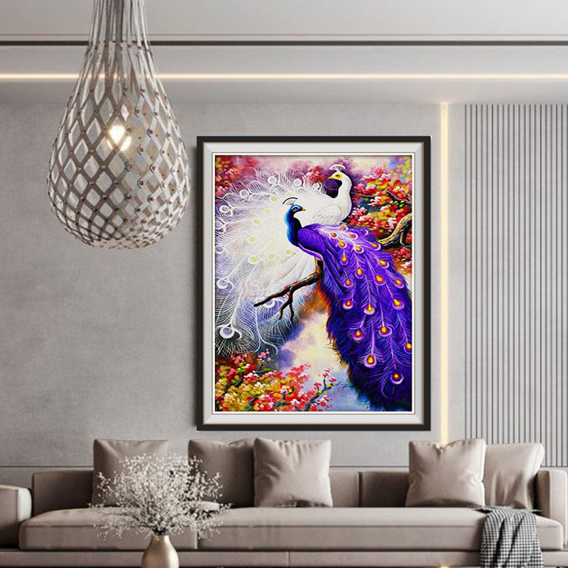 70x80CM-Peacocks- DIY 5D full Diamond Painting NO FRAME （Special beads）