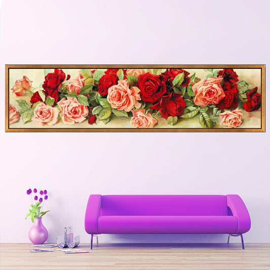 140x40CM Rose 5D Full Diamond Painting DIY Pictures