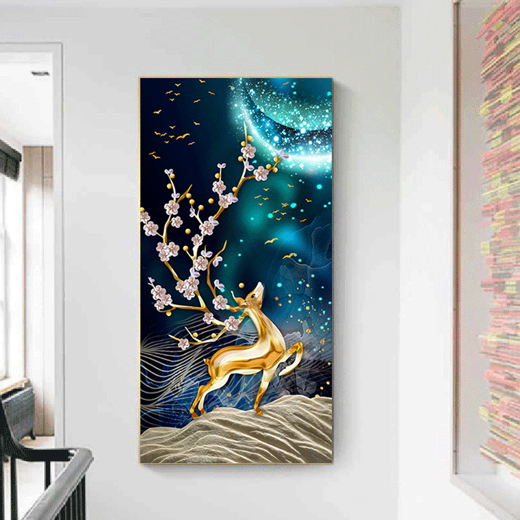 60x110CM Lucky Deer 5D Full Diamond Painting NO Frame