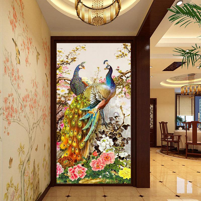 55x90CM-Peacock- DIY 5D full Diamond Painting  A9563