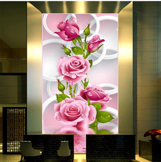 50x100cm Pink Rose 5d diy diamond painting full drill NO FRAME A7234