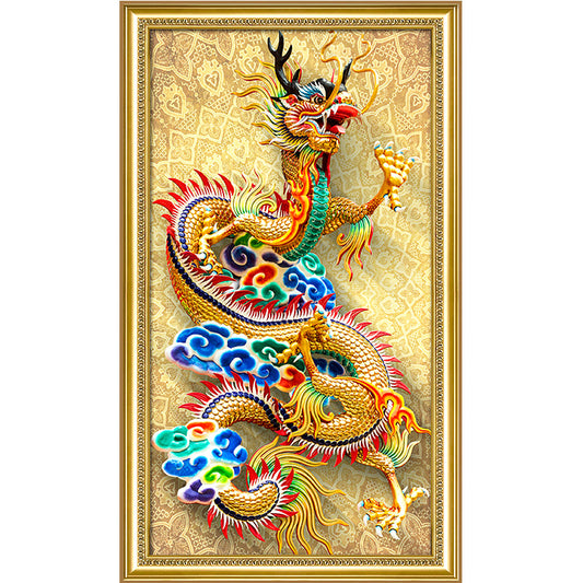 60x103CM Dragon with colorful beads 5D Full Diamond Painting No frame