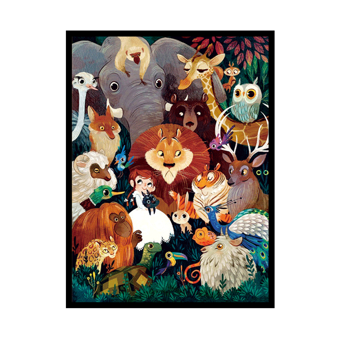 70x90CM Animal paradise 5D Full Diamond Painting NO Frame Round diamond