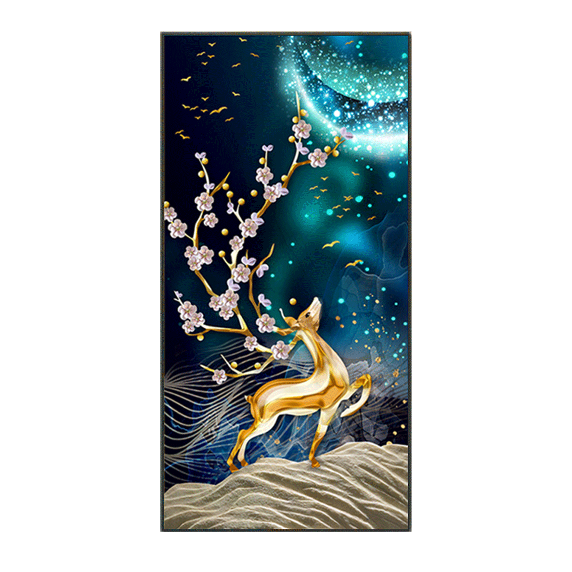 60x110CM Lucky Deer 5D Full Diamond Painting NO Frame