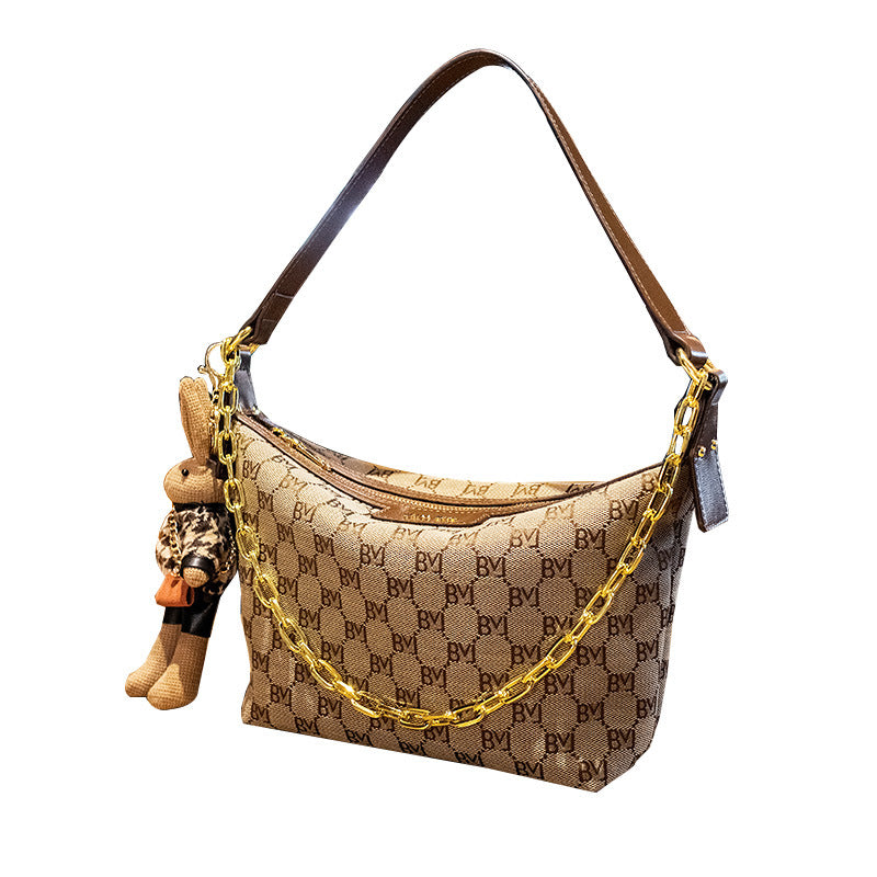 New Fashion Retro Design Handbag Versatile Shoulder Bag（rabbit included)