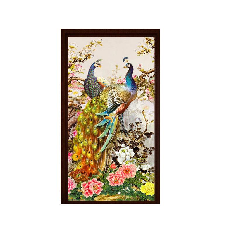 55x90CM-Peacock- DIY 5D full Diamond Painting  A9563