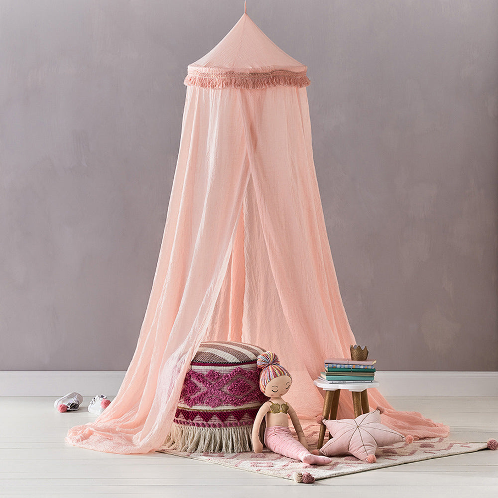 Bed Canopy Chiffon Lace Dome Play Tent for Children Kids Play House Curtain for Girl Princess Decoration