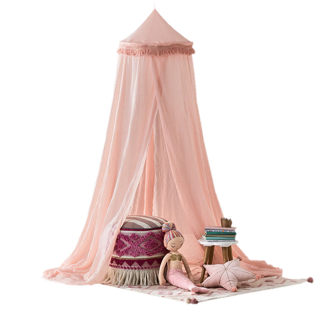 Bed Canopy Chiffon Lace Dome Play Tent for Children Kids Play House Curtain for Girl Princess Decoration