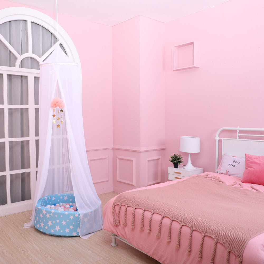 Bed Canopy Chiffon Lace Dome Play Tent for Children Kids Play House Curtain for Girl Princess Decoration