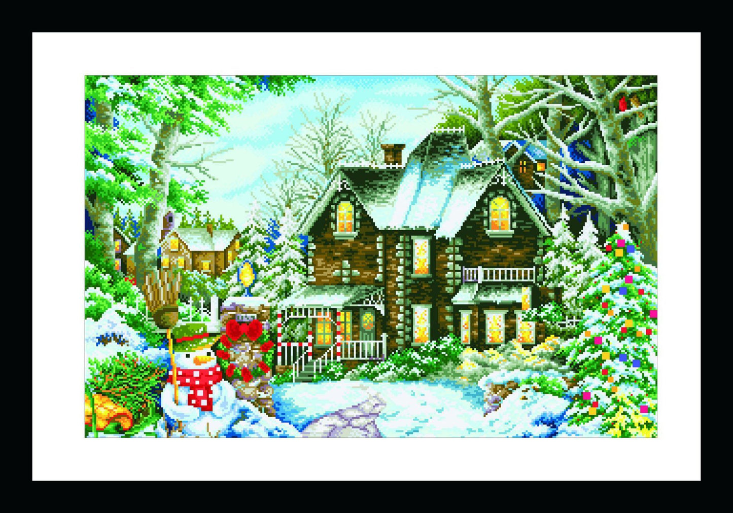 60x90CM Winter 5D Full Diamond Painting NO Frame Round diamond