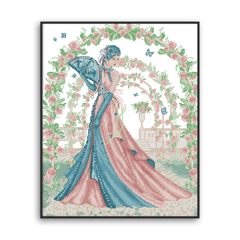 42x51CM Beautiful bride  3 strands 11CT Stamped Cross Stitch Full Range of Embroidery Starter Kit for Beginners Pre-Printed Pattern