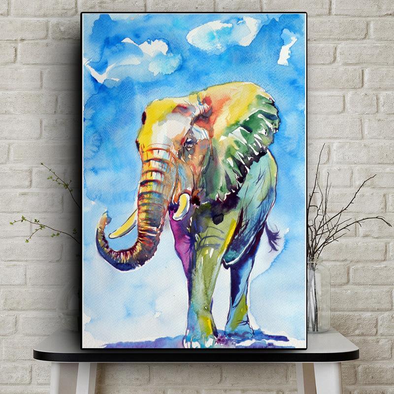 60x90cm Elephant NO Framed Finished Oil Painting Canvas Wall Art For Living Room Home Decor