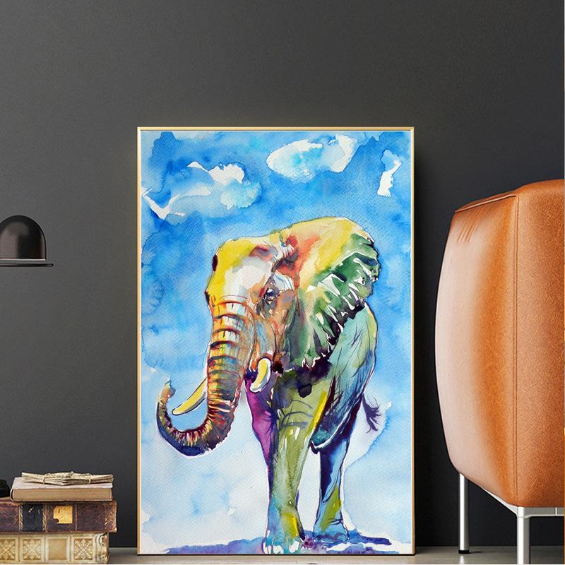 60x90cm Elephant NO Framed Finished Oil Painting Canvas Wall Art For Living Room Home Decor