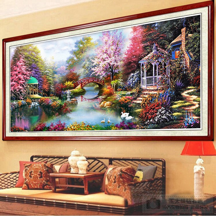 120x50cm Garden 5d diy diamond painting full drill NO FRAME  A9884