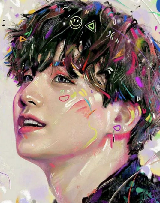 لوحة ماسية كاملة 30x40 سم SUGA BTS 5D بدون إطار ماسي دائري