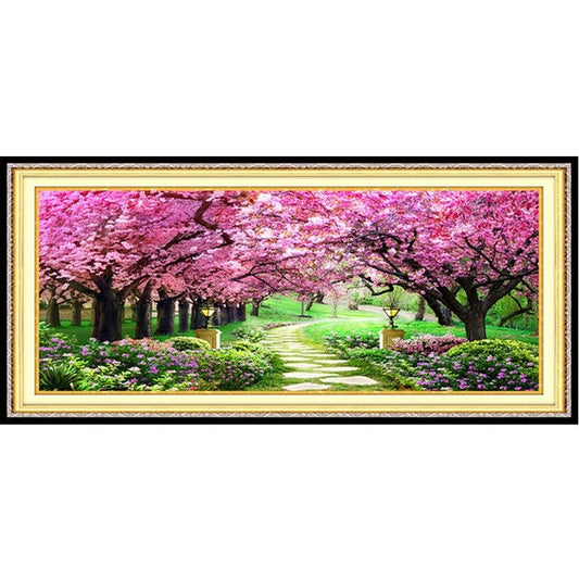 120x50CM  cherry blossom  5D Full Diamond no frame