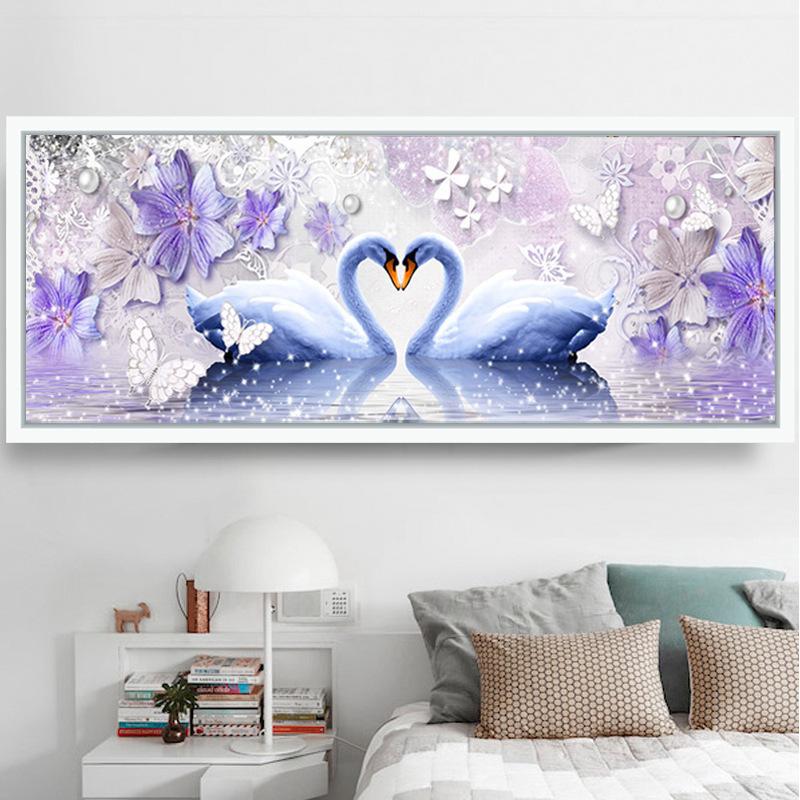 120x45cm swan 5d diy diamond painting full drill NO FRAME  A7489