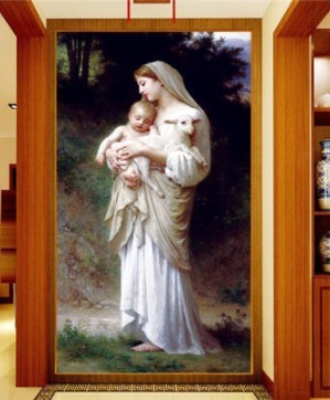 60x10CM Mary with baby jesus Full Diamond Painting NO Frame Round diamond
