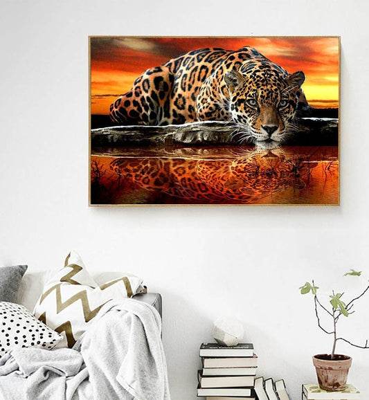 90x60CM-Leopard - DIY 5D full Diamond Painting NO FRAMED