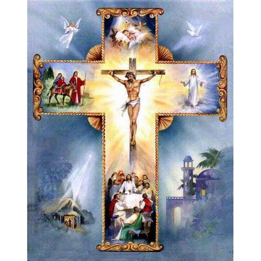 90x110CM Cross Full Diamond Painting NO Frame Round diamond