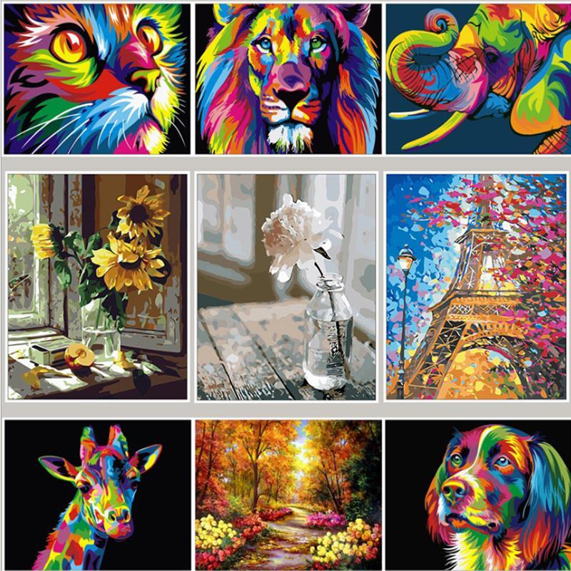 Cat No Framed DIY Oil Painting By Numbers Canvas Wall Art For Living Room Home Decor 40*50CM