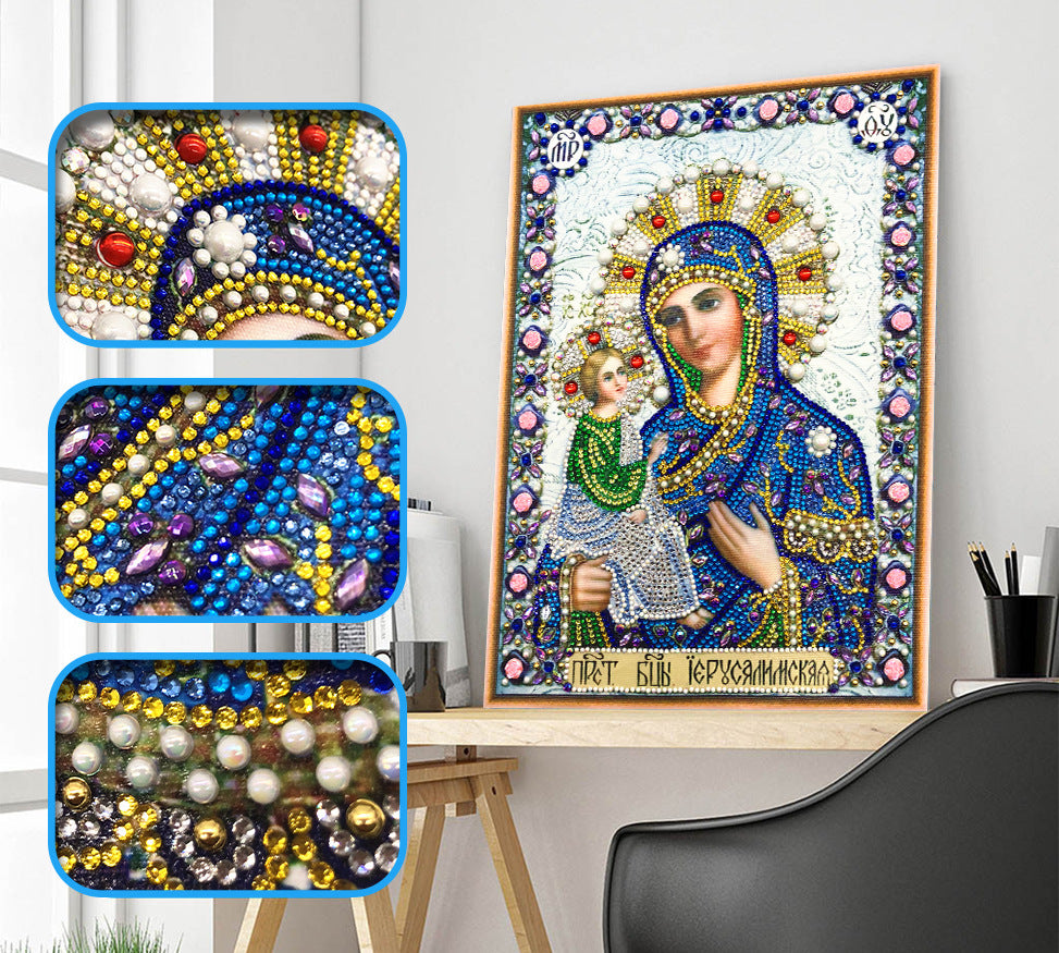 30X40cm Jesus & Mary 5D Diamond Painting（ Special beads）