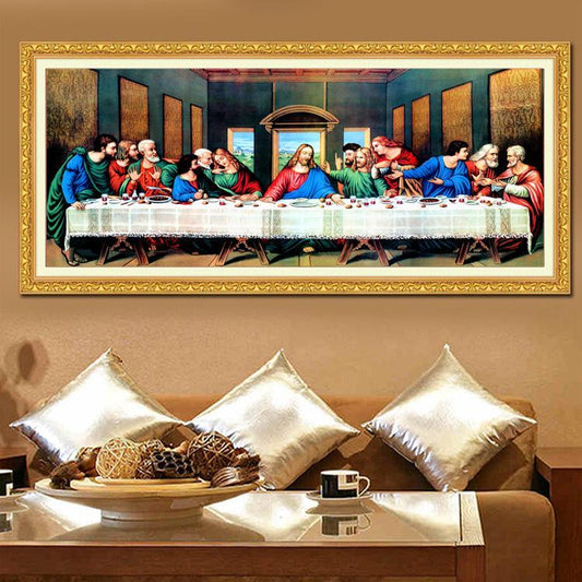 60X120cm The Last Supper NO Framed Oil Painting Canvas Wall Art For Living Room Home Decor  Finished Oil Painting