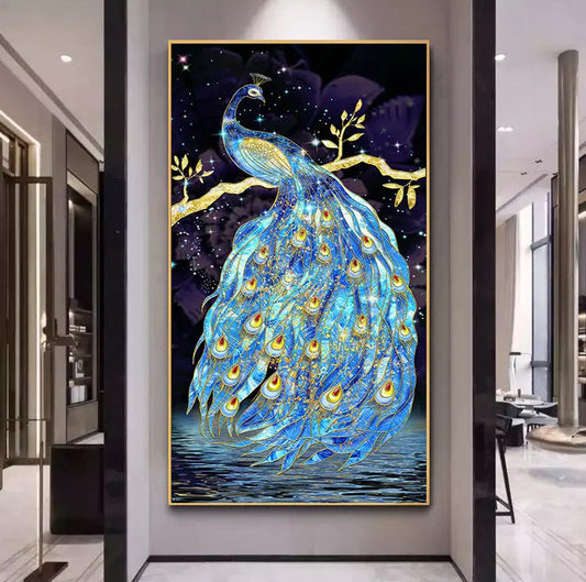 60x110CM -  Peacock DIY 5D full Diamond Painting no frame