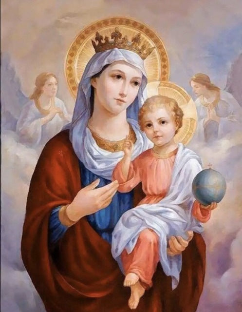 60x80CM Mary with baby jesus Full Diamond Painting NO Frame Round diamond