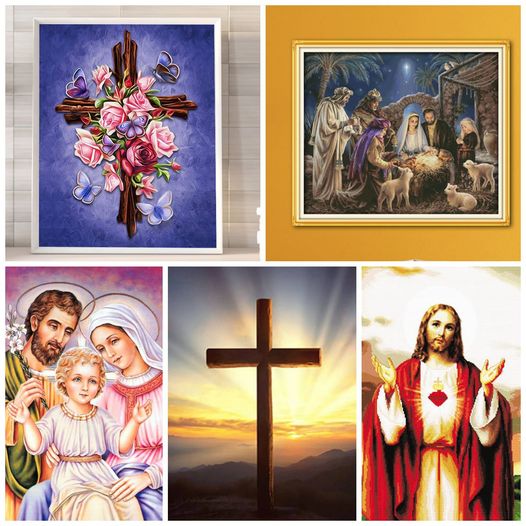 Religion Series  Cross Stitch Kits 11CT Stamped  Full Range of Embroidery Starter Kit for Beginners Pre-Printed Pattern