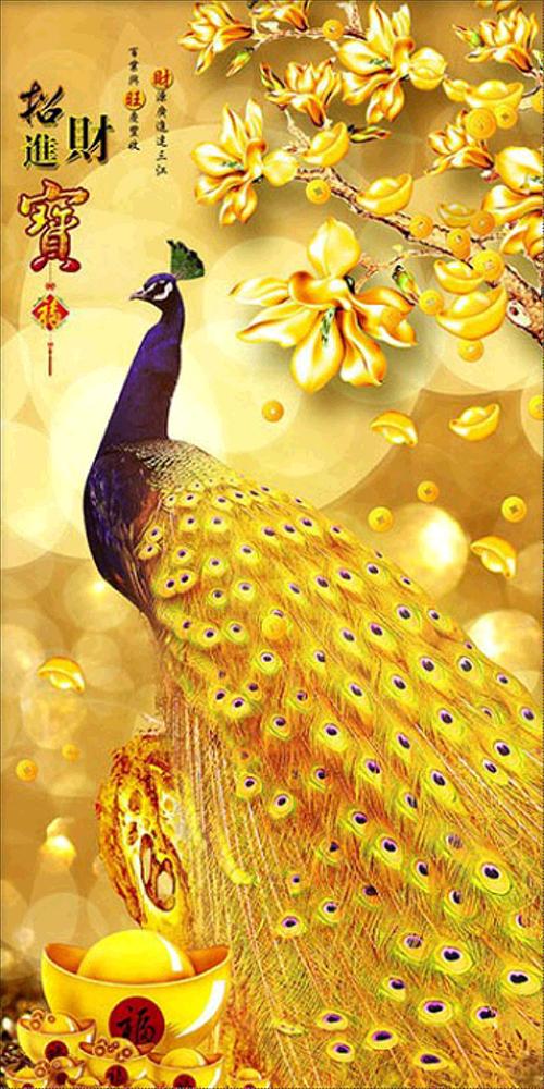 50*95CM-Peacock Home Decoration DIY 5D Full Diamond Painting A520