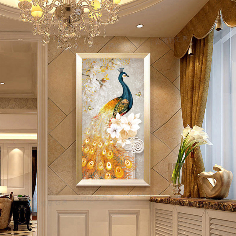 60x110CM -  Peacock DIY 5D full Diamond Painting no frame