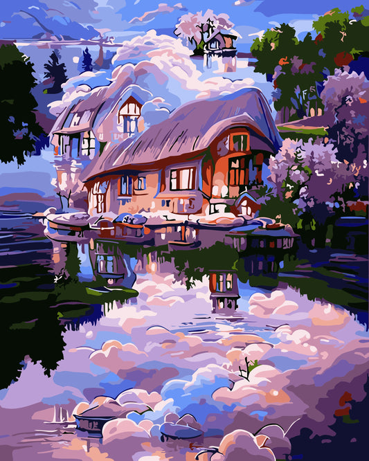 40X50CM Dream House No Framed DIY Oil Painting By Numbers