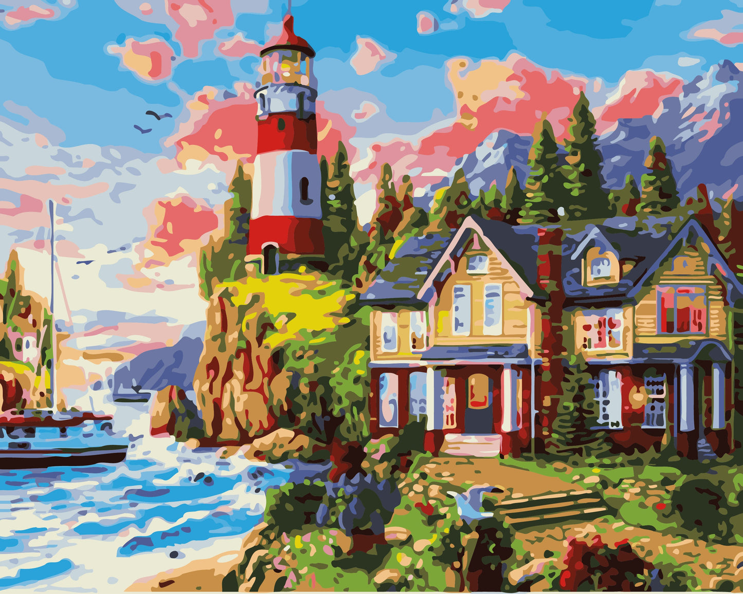 40X50CM Dream House No Framed DIY Oil Painting By Numbers