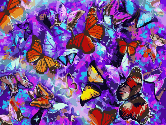 Butterfly No Framed DIY Oil Painting By Numbers 40*50CM