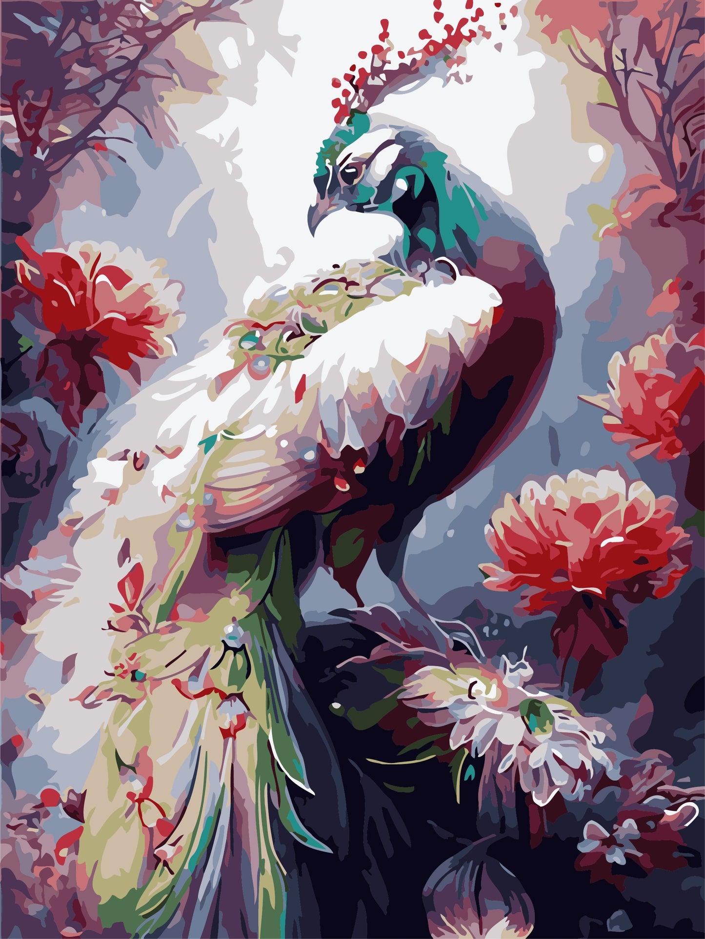 50x70CM -  Peacock DIY 5D full Diamond Painting no frame